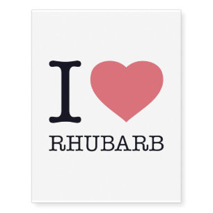 I LOVE RHUBARB TEMPORARY TATTOOS
