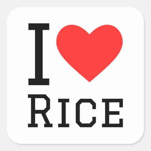 I love rice square sticker