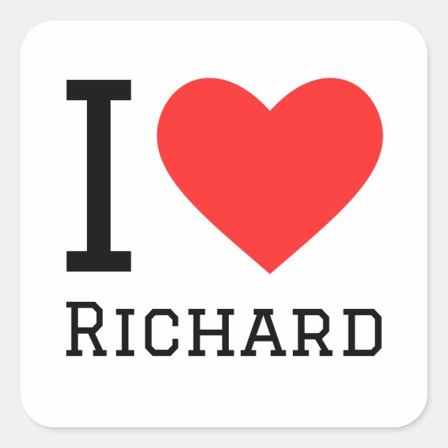 I love richard square sticker (Front)