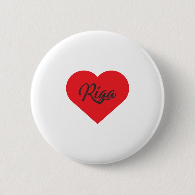 I Love Riga - Latvia Button (Front)