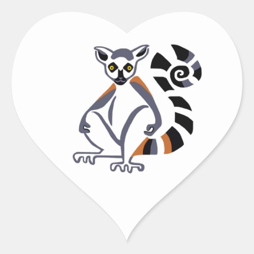 I love Ring_tailed LEMURS_ Wildlife _ Madagascar Heart Sticker