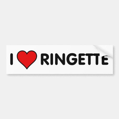 I Love Ringette Bumper Sticker