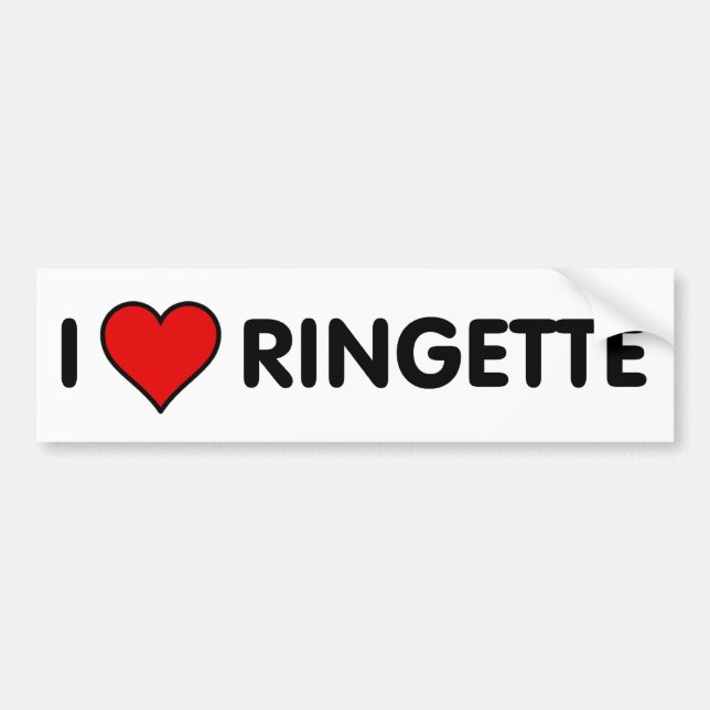 I Love Ringette Bumper Sticker (Front)