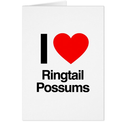 i love ringtail possums cards (Front)