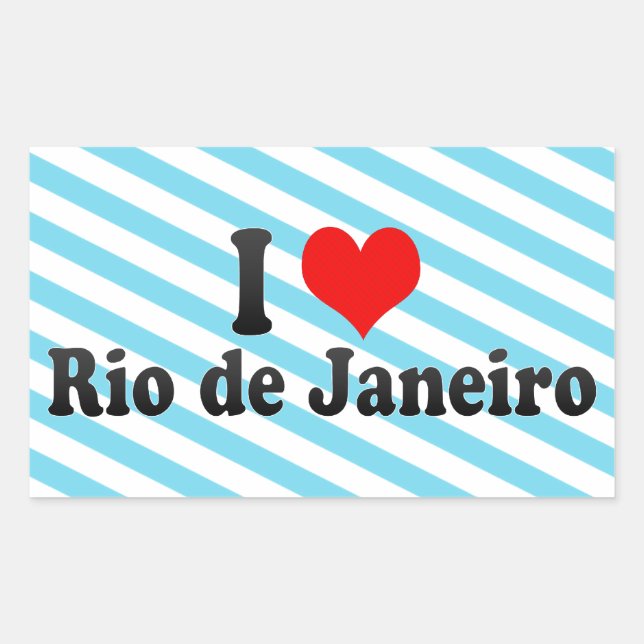 I Love Rio de Janeiro, Brazil Rectangular Sticker (Front)
