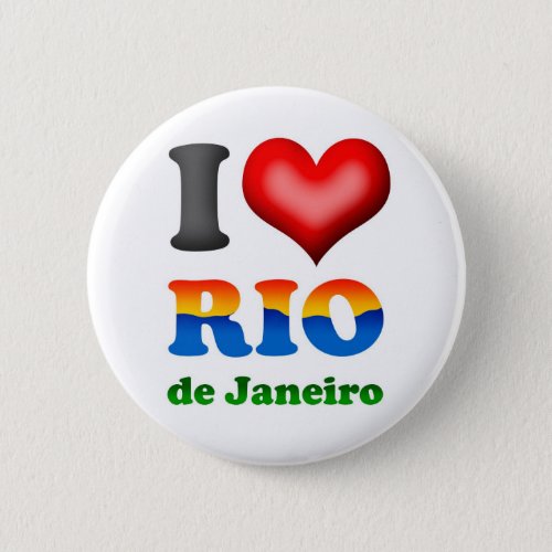 I Love Rio de Janeiro Brazil The Wonderful City Pinback Button