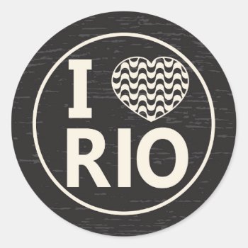 I Love Rio De Janeiro Classic Round Sticker by escapefromreality at Zazzle