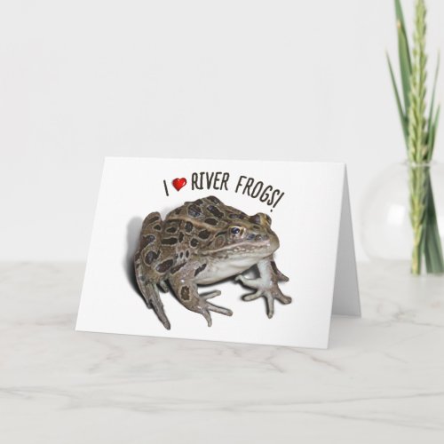 I Love River Frogs Card