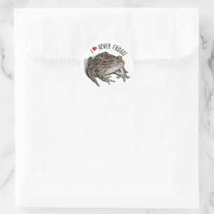 I Love River Frogs Classic Round Sticker