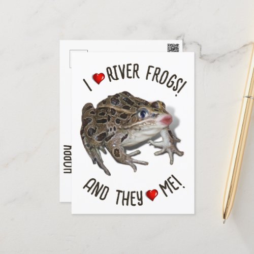 I Love River Frogs Postcard