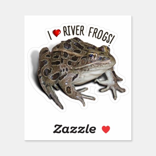 I Love River Frogs Sticker