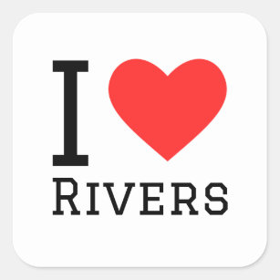 I love rivers square sticker