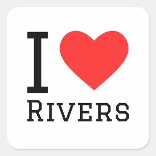 I love rivers square sticker
