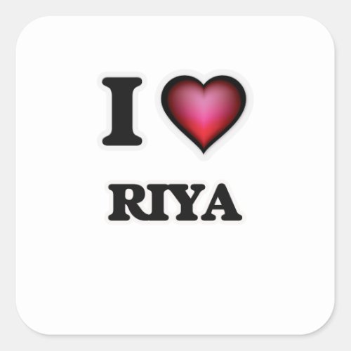 I Love Riya Square Sticker