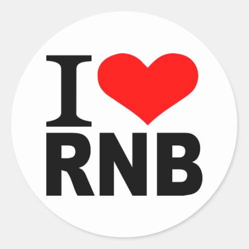 I love RnB Classic Round Sticker