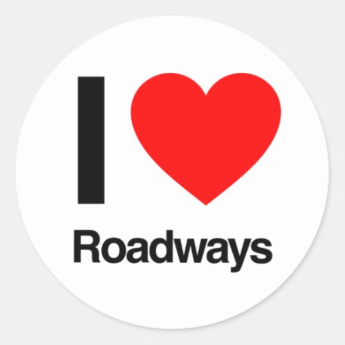 i love roadways classic round sticker