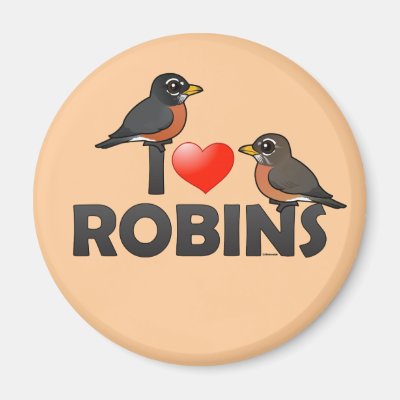 I Love Robins Magnet
