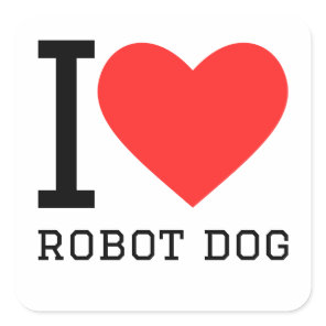 I love robot dog square sticker