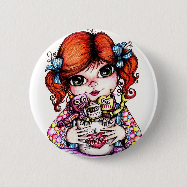 I Love Robots Button (Front)