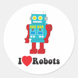 I Love Robots! Classic Round Sticker