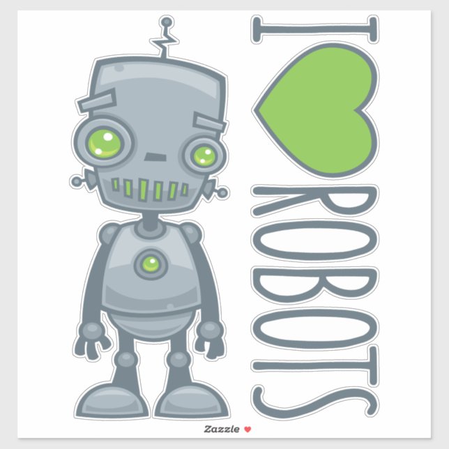 I Love Robots Sticker (Sheet)