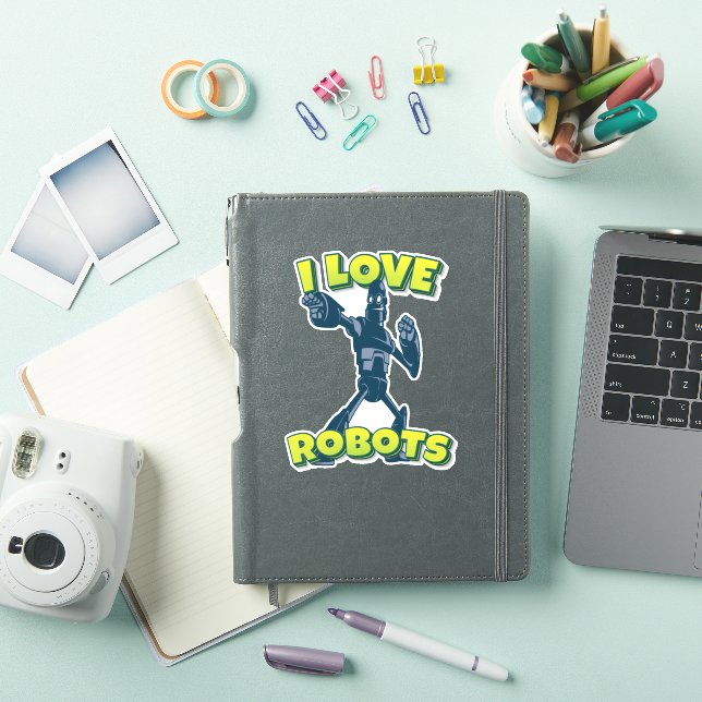 I Love Robots Sticker (iPad Cover)