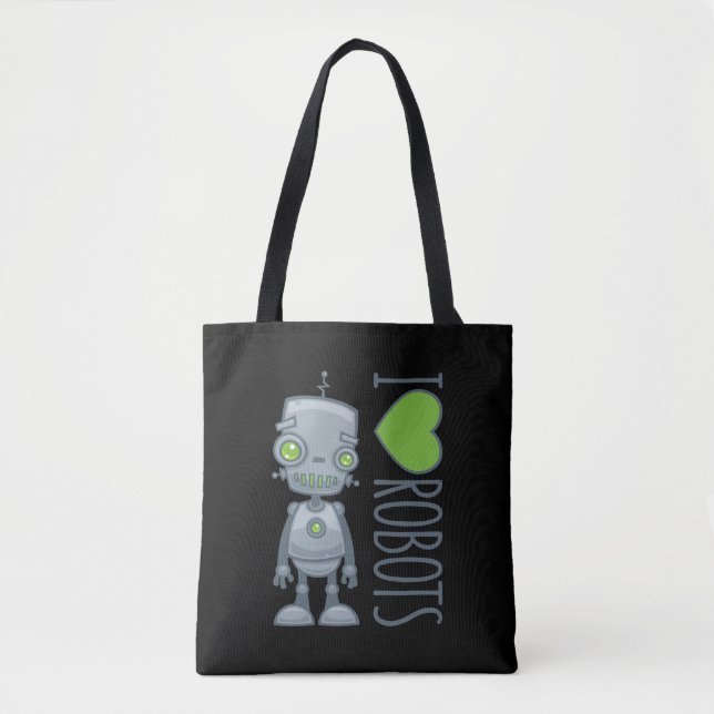 I Love Robots Tote Bag (Front)