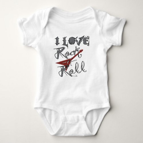 I love Rock and Roll Baby Bodysuit