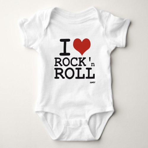 I love Rock and roll Baby Bodysuit