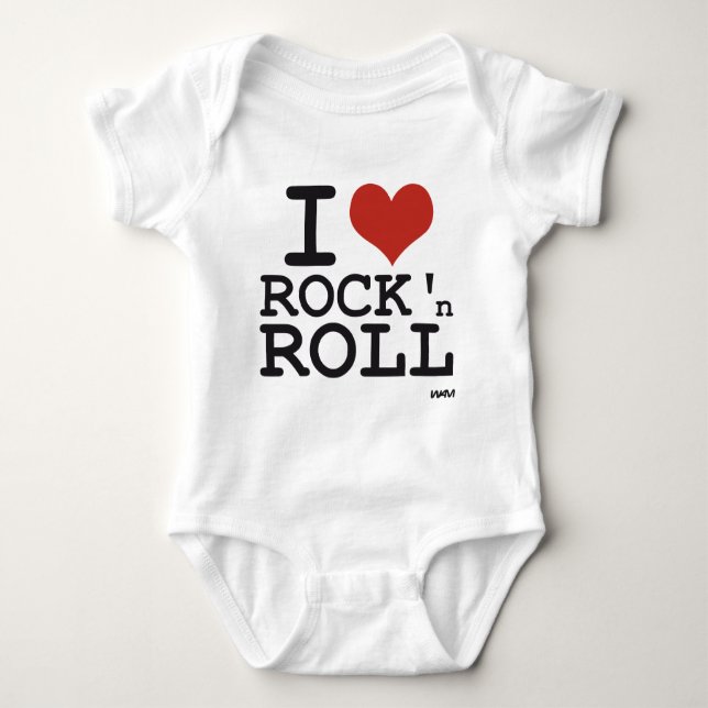 I love Rock and roll Baby Bodysuit (Front)