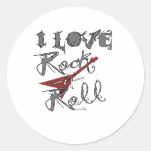 I love Rock and Roll Classic Round Sticker