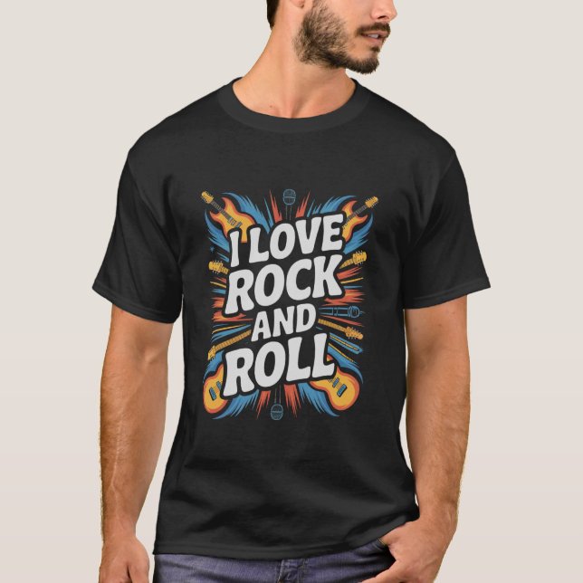 I Love Rock And Roll Guitar Explosion T-Shirt (Front)