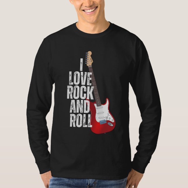 I Love Rock And Roll Guitar T-Shirt (Front)