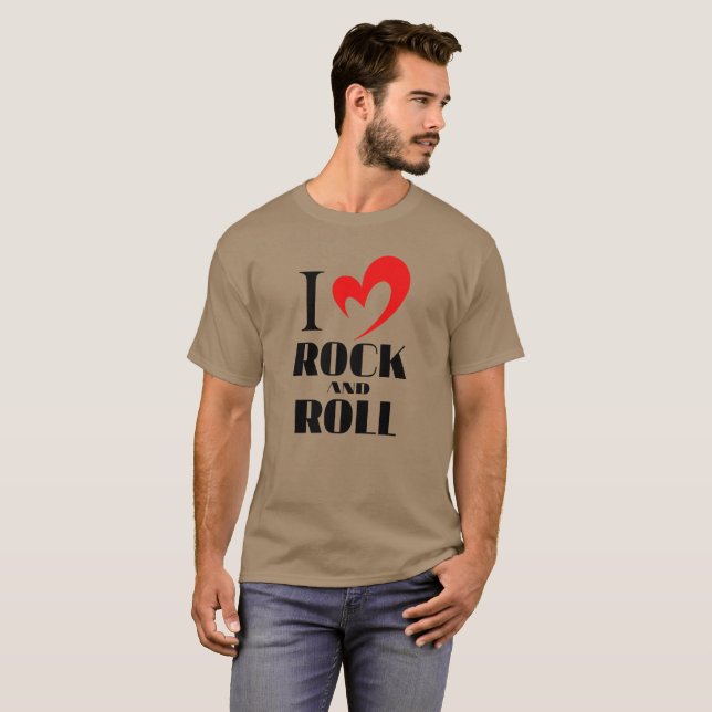 I Love Rock and Roll Music heart music Valentines  T-Shirt (Front Full)