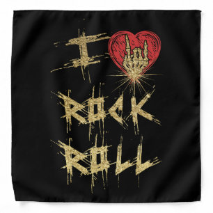 I Love Rock And Roll Vintage Style Bandana
