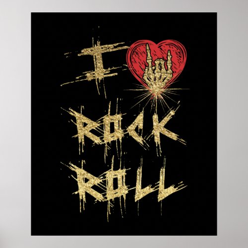 I Love Rock And Roll Vintage Style Poster