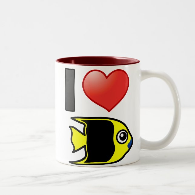 I Love Rock Beauty Two-Tone Coffee Mug (Right)
