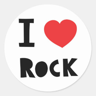 I love Rock Classic Round Sticker