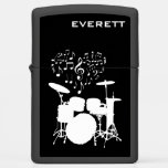 I love Rock Music Jazz Drum customizable Zippo Lighter