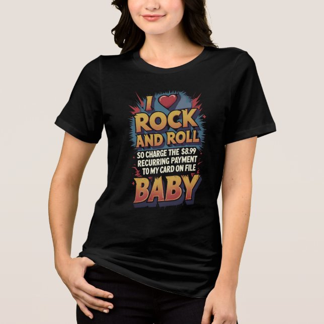 I Love Rock N Roll At Any Cost Tri-Blend Shirt (Front)