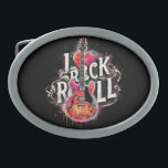 I Love Rock N Roll Electric Guitar Painting Belt Buckle<br><div class="desc">I Love Rock N Roll Electric Guitar Painting</div>
