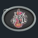 I Love Rock N Roll Electric Guitar Painting Belt Buckle<br><div class="desc">I Love Rock N Roll Electric Guitar Painting</div>