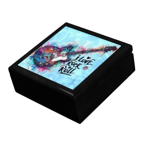 I Love Rock N Roll Electric Guitar Painting Gift Box