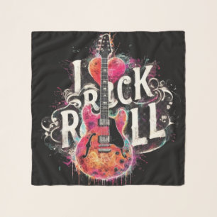 I Love Rock N Roll Electric Guitar Painting Scarf
