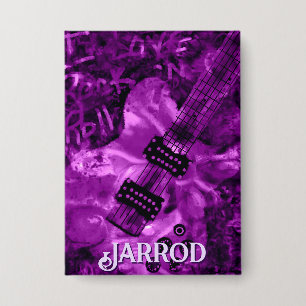 I Love Rock 'N Roll Electric Guitar Personalized Button