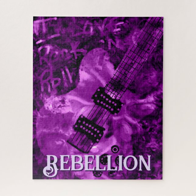 I Love Rock 'N Roll Electric Guitar Personalized Jigsaw Puzzle (Vertical)