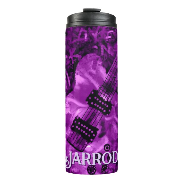 I Love Rock 'N Roll Electric Guitar Personalized Thermal Tumbler (Front)
