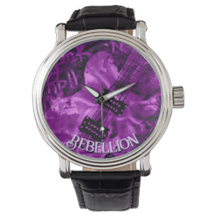 I Love Rock 'N Roll Electric Guitar Personalized Watch
