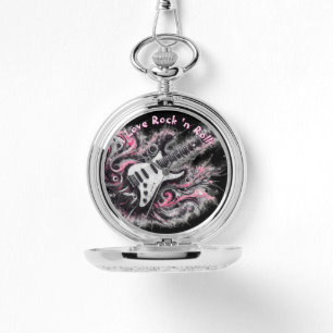 I Love Rock N Roll Electric Guitar Personalized Watch