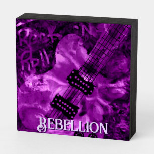 I Love Rock 'N Roll Electric Guitar Personalized Wooden Box Sign